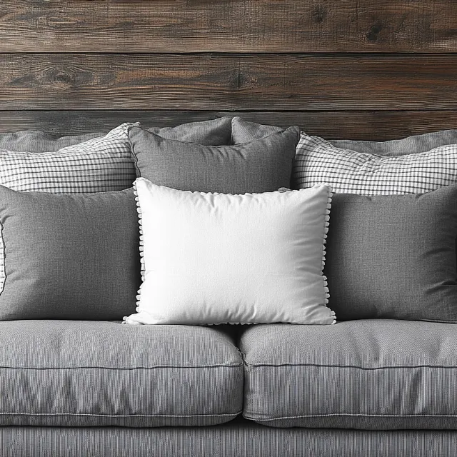 Furniture, Cushion, Throw pillow, Pillow, Grey, Bedroom, Linens, Bedding, Bed, Design, Daybed, Living room, Lamp, Plank