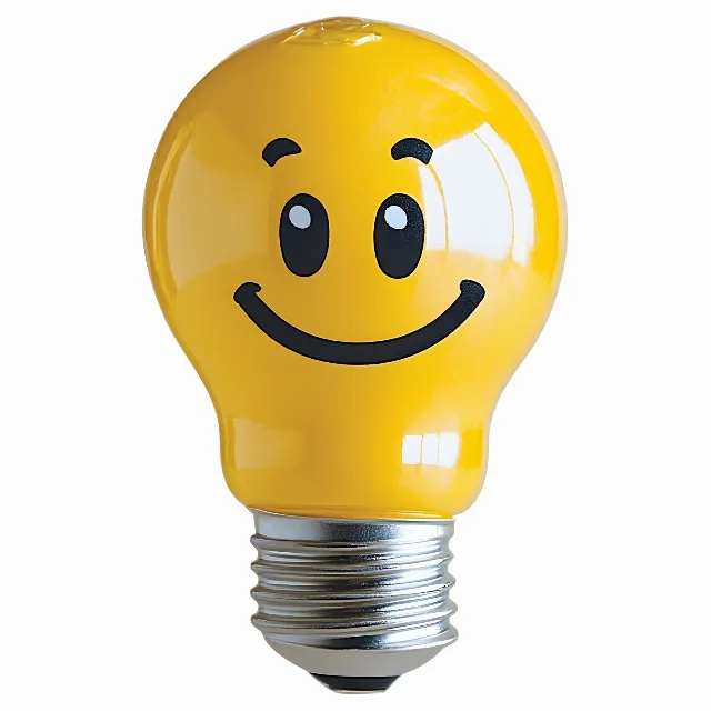 Happiness, Emoticon, Yellow, Smiley, Facial expression, Smile, Plastic, Icon, Graphics, Incandescent light bulb