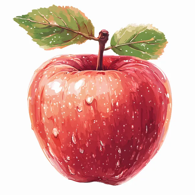 Food, Fruit, Produce, Red, Natural foods, Apple, McIntosh red, Ingredient, Superfood, Watercolor painting, Seedless fruit, Rose family, Apples