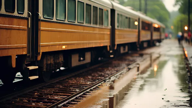 Train, Wheel, Light, Rolling stock, Nature, Vehicle, Electricity, Mode of transport, Railway, Track, Rolling, Line, Morning, Public transport, Window, Passenger car, Engineering, Metal, Railroad car, Locomotive