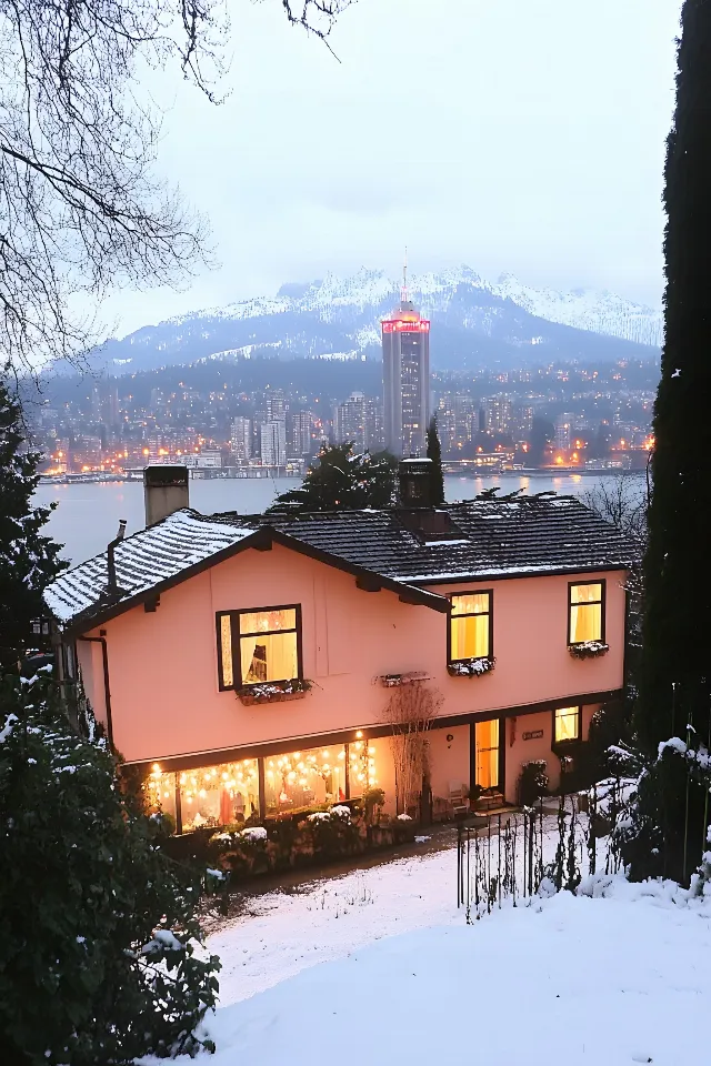 House, Home, Winter, Roof, Freezing, Cottage, Snow, Slope, Evening, Conifers, Balcony, Fir, Pine family, Pine