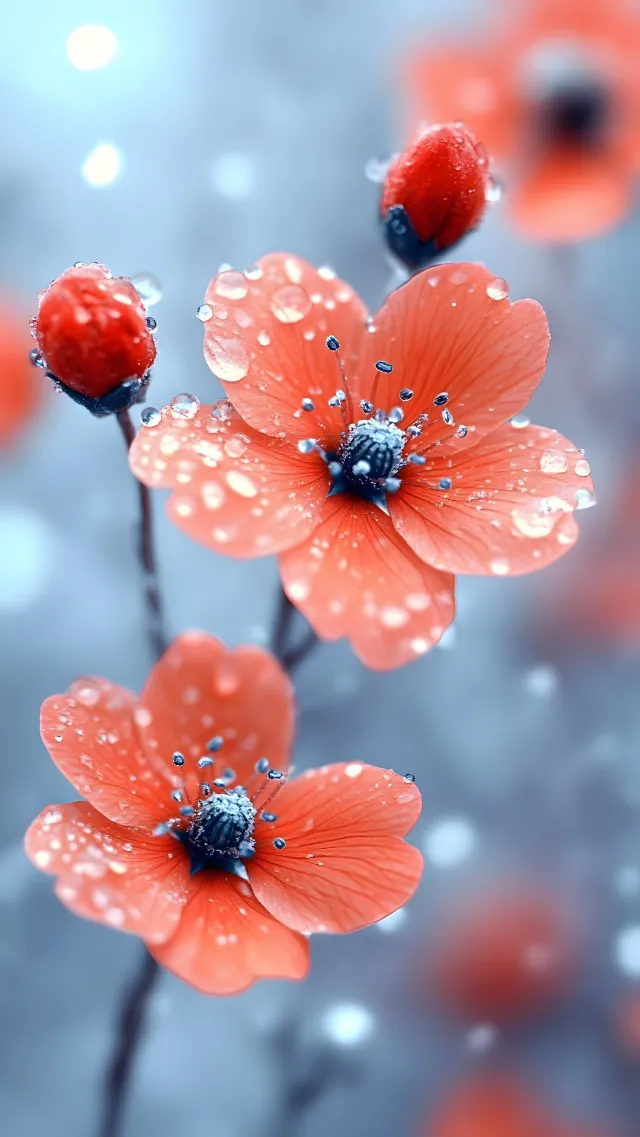 Flower, Plant, Photograph, Light, Nature, Petal, Liquid, Organism, Red, Beauty, Flowering plant, Close-up, Annual plant, Macro photography, Natural landscape, Moisture, Wildflower, Pollen, Still life photography, Composite material