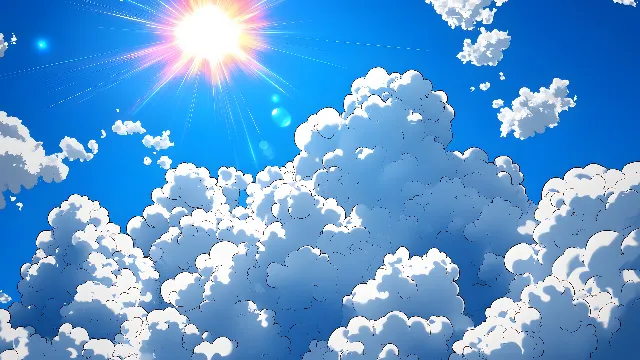 Blue, Daytime, Cloud, Cumulus, Meteorological phenomenon, Sunlight, Graphics