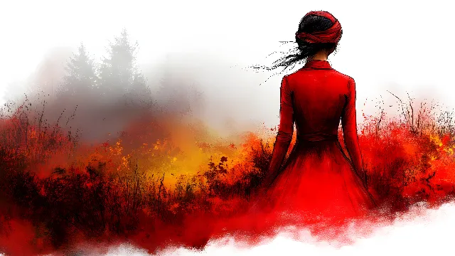 Red, CG artwork, Watercolor painting, Wind, Graphics, Animation, Acrylic paint