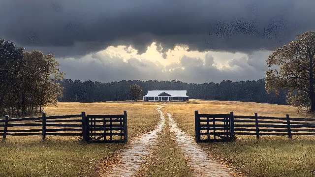 Cloud, Landscape, Plain, Rural area, Grassland, Field, Morning, Cottage, Barn, Farm, Sunlight, Prairie, Farmhouse, Croft, Evening, Pasture, Shed, Fence, Hut, Cumulus