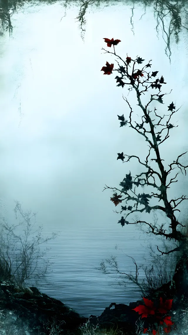 Branch, Nature, atmospheric phenomenon, Twig, Mist, Fog, Wind, Evening, Lake District, Loch, Haze