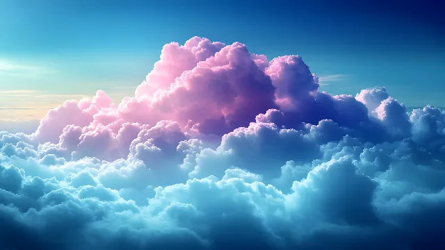 Cloud, Blue, Daytime, Cumulus, Meteorological phenomenon, Pink, atmospheric phenomenon, Purple, Sunlight, Wind