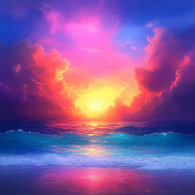 Blue, Cloud, Afterglow, Fluid, Horizon, Sunrise, Sea, Sunset, Orange, Dusk, Liquid, Red sky at morning, Ocean, Meteorological phenomenon, Pink, Evening, Sunlight, Dawn, Cumulus, Wind wave