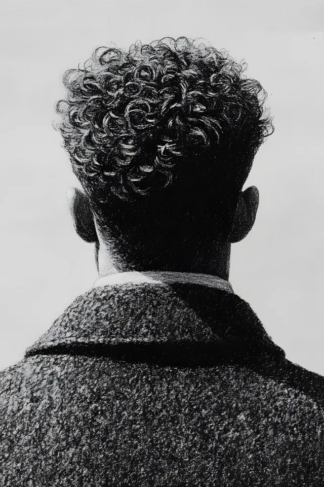 Photograph, Monochrome photography, White, Black, Monochrome, Black and white, Jheri curl, Afro, Portrait photography, Portrait, No expression, S-Curl