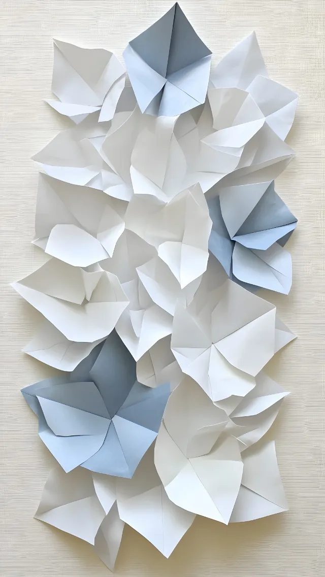 Paper, Paper Product, Art Paper, Origami, Grey, Origami paper, Creative arts, Triangle, Construction paper, Natural material, Craft, Design