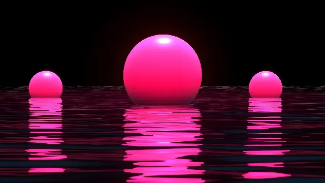 Red, Pink, Sphere, Purple, Reflection, Graphics, Night