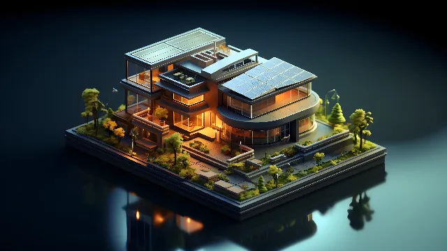 Building, House, Water, Urban design, World, Landscape, Facade, Mixed-use, Roof, Lake, Illustration, Home, Art, Plan