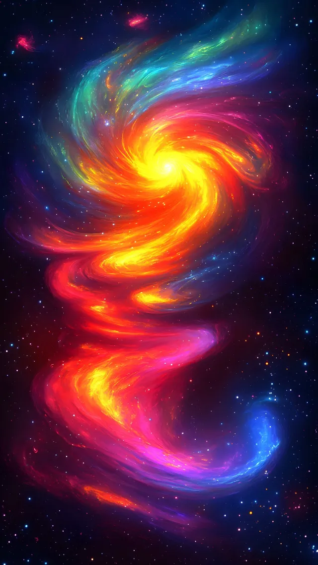 Red, Orange, Astronomical object, Outer space, Universe, Spiral, Vortex, Astronomy, Star, Nebula, Galaxy, Graphics, Night, Fractal art, Graphic design, Science