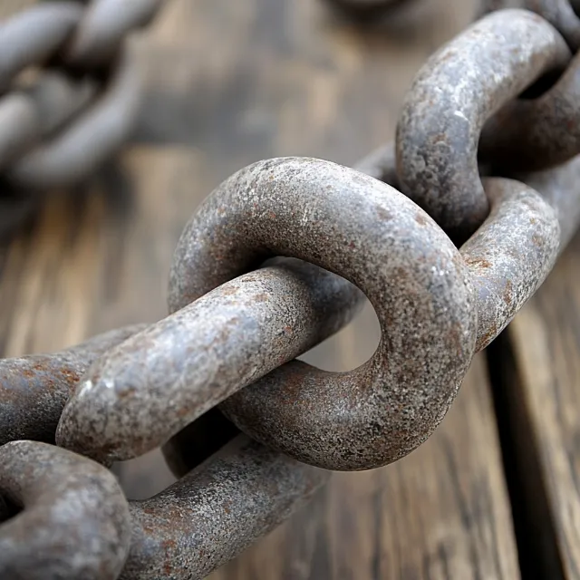 Wood, Font, Chain, Metal, Close-up, Art, Building material, Rust, Balance