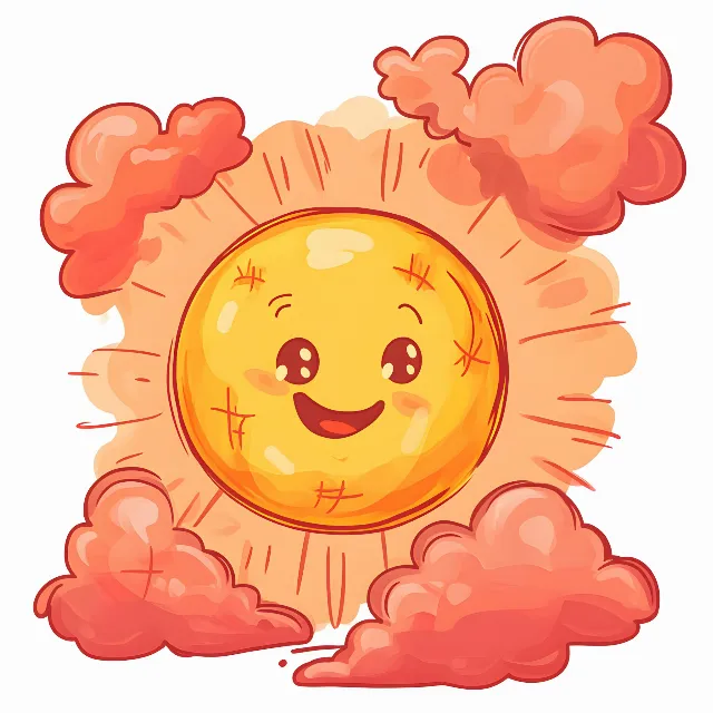 Orange, Sun, Clip art, Illustration, Graphics, Astronomical object, Happiness, Graphic design, Smiley