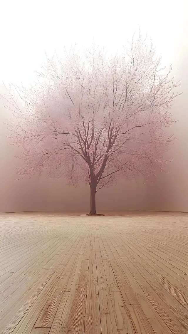 Branch, Wood, atmospheric phenomenon, Twig, Brown, Trunk, Fog, Pink, Woody plant, Mist, Haze, Wood flooring, Blossom