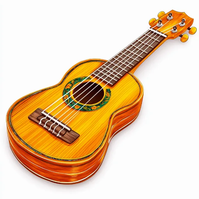 Musical instrument, Chordophone, Yellow, Guitar, Plucked string instrument, Folk instrument, String instrument, Plastic