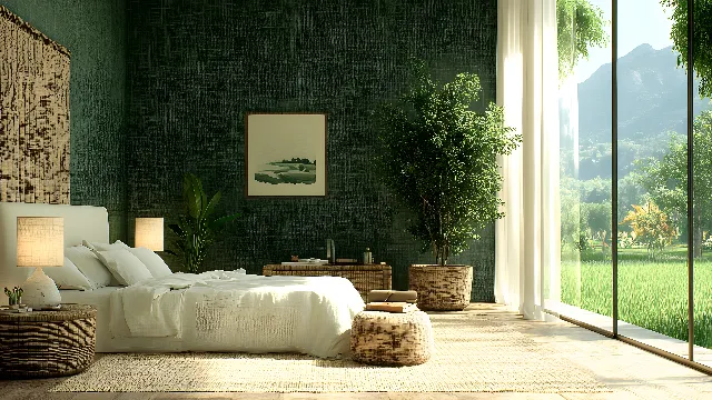 Plant, Building, Wood, Comfort, Textile, Shade, Rectangle, Flooring, Interior design, Floor, House, Line, Hardwood, Living room, Grass, Houseplant, Tints and shades, Window treatment, Ceiling, studio couch