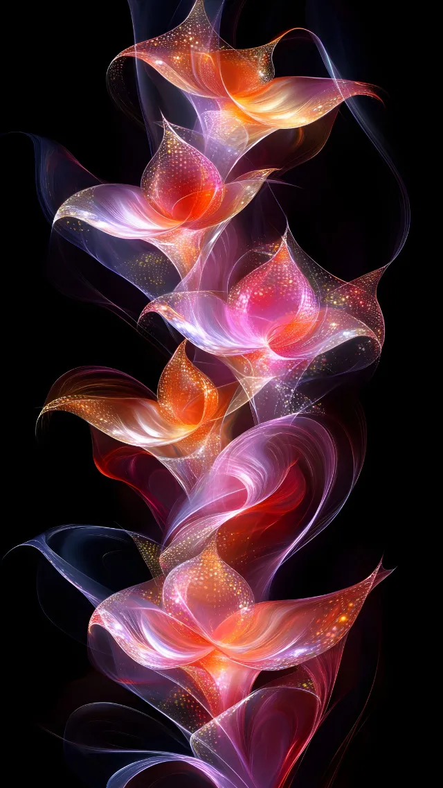 Red, Orange, Pink, Fractal art, Graphics, Graphic design, Still life photography