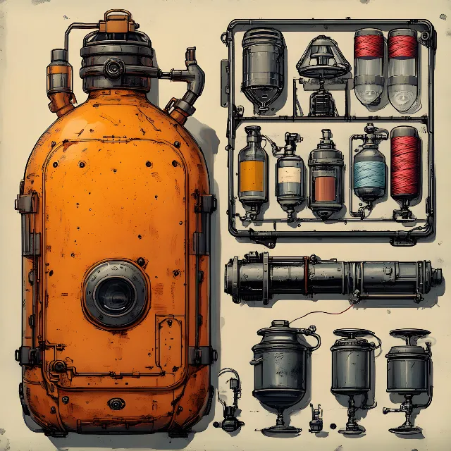 Machine, Cylinder, Pipe, Robot, Science, Nut, Rust