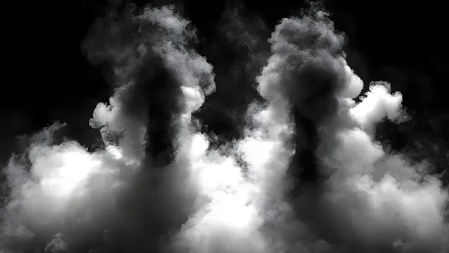 Cloud, Monochrome photography, Smoke, Meteorological phenomenon, Cumulus, Black and white, Grey, Monochrome, Pollution