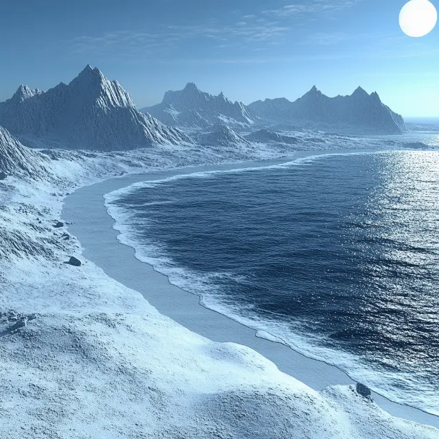 Winter, Ocean, Sea, Glacier, Glacial landform, Snow, Ice, Mountain range, Ice cap, geological phenomenon, Astronomical object, Arctic, Freezing, Polar ice cap, Alps, Coast, Arctic Ocean, Ridge, Wave, Wind wave