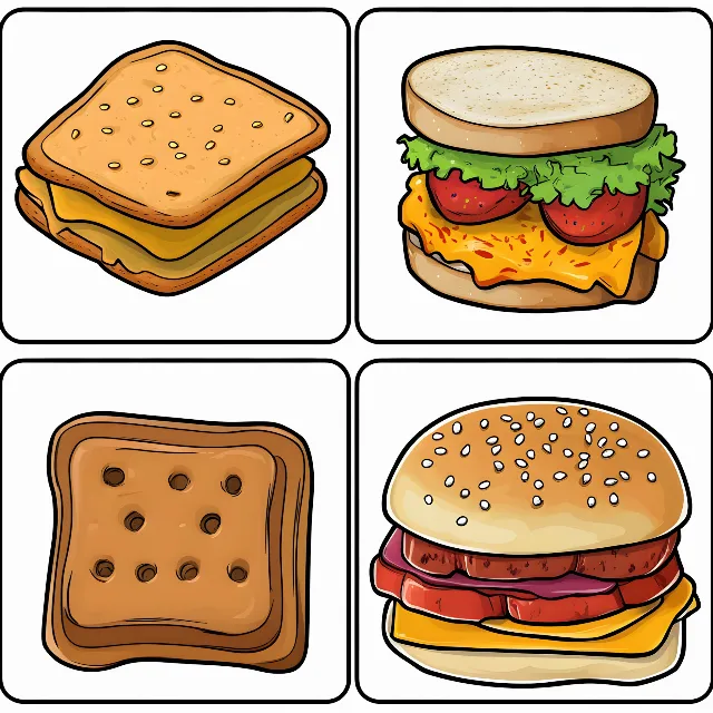 Hamburger, Food, Finger food, Sandwich, Bread, Bun, Breakfast sandwich, Fast food, Clip art, Cheeseburger, Junk food, Kids' meal, Food group, Staple food, American cuisine, Sliced bread, Recipe, Meat, Graphics, Breakfast