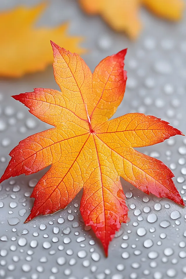 Red, Yellow, Orange, Close-up, Autumn, Maple leaf, Sugar maple, Maple, Macro photography