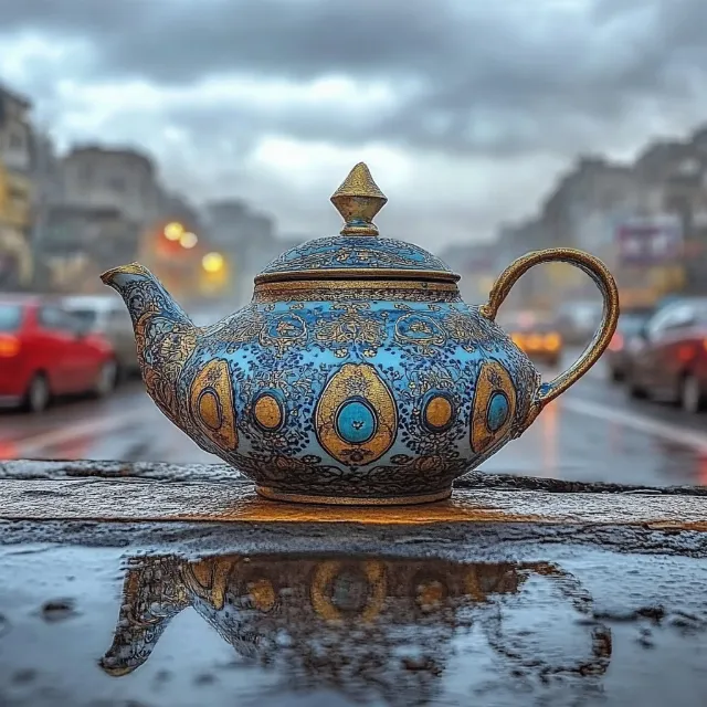 Teapot, Serveware, Lid, Reflection, Still life photography, Antique, Stock photography, Kettle