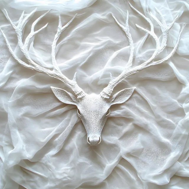 White, Antler, Horn, Natural material, Silver, Deer