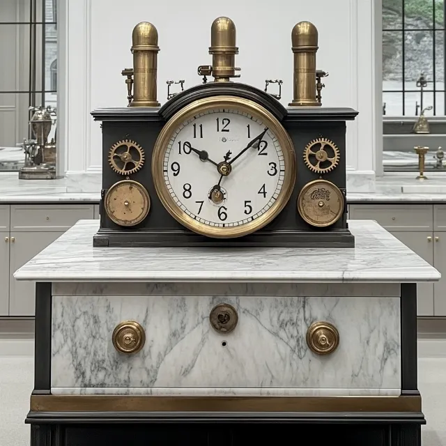 Clock, Antique, Silver, Collectable, Quartz clock