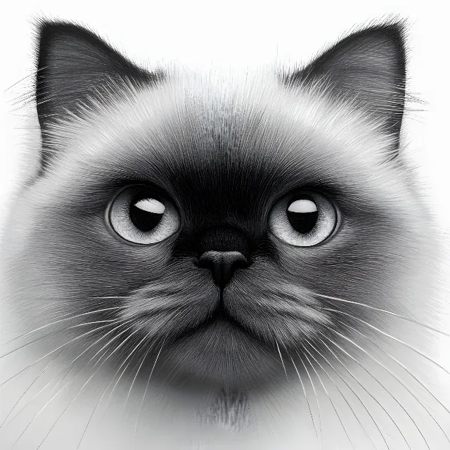 Cat, Felidae, Whiskers, White, Felinae, Vertebrate, Facial expression, Snout, Carnivores, Black, Fur, Black and white, Siamese cat, Grey, Terrestrial animal, Birman, Balinese cat, Thai cat, Ragdoll, Kitten