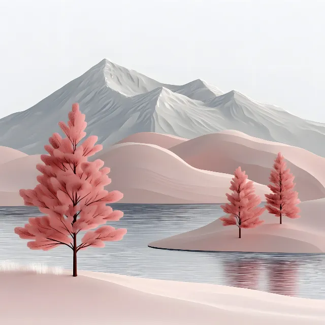 Winter, Pink, Freezing, Snow, Graphics, Frost, Ice, Ice cap, Tundra