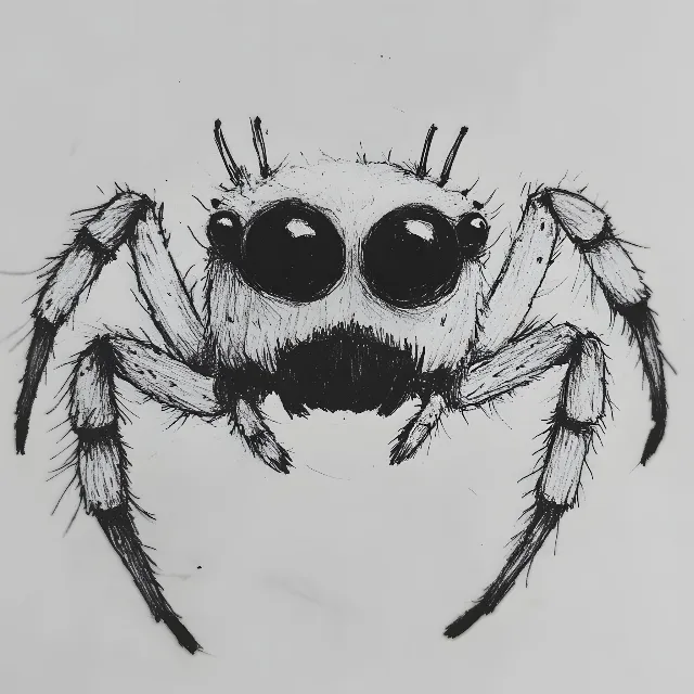 White, Insect, Arthropod, Black, Spider, Drawing, Terrestrial animal, Pest, Sketch, Arachnid, Parasitism