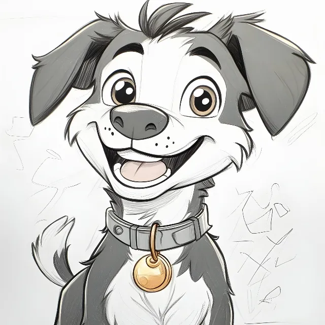 Dog, Facial expression, Snout, Cartoon, Drawing, Clip art, Line art, Animated cartoon, Animation, Canidae, Sketch, Graphics, Whiskers, Puppy