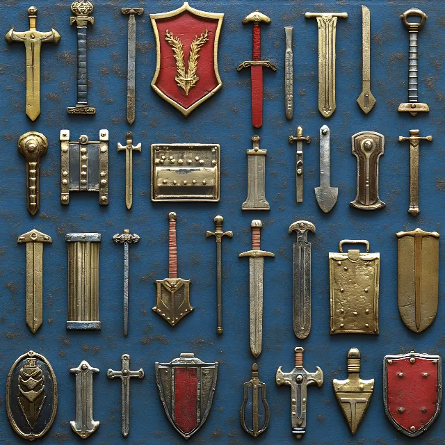 Metal, Brass, Symbol, Bronze, Cross, Sword, Household hardware, Collectable, Antique, Titanium