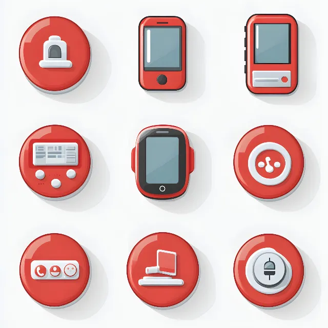 Red, Gadget, Symbol, Clip art, Graphics, Mobile phone, Communication Device, Electronics