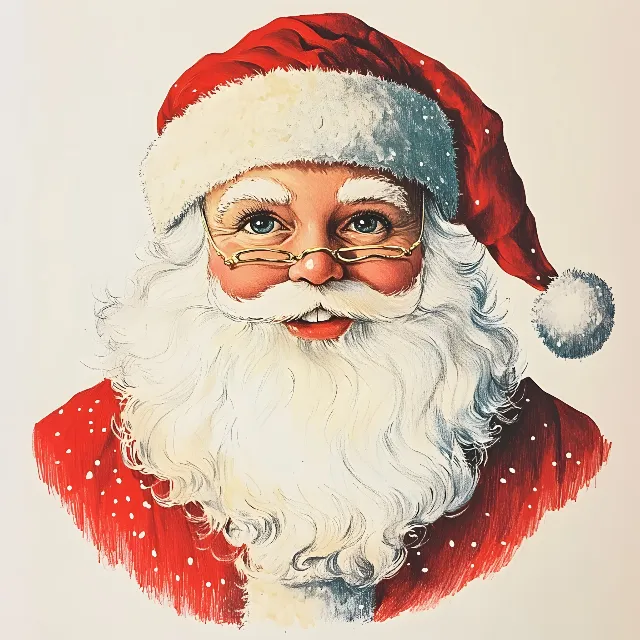 Cheek, Facial hair, Beard, Happiness, Nose, Santa Claus, Moustache, Mouth, Eye, Facial expression, Headgear, Fictional character, Smile, Christmas Day, Pleased, Costume Hat, Holiday, Fur clothing, Portrait, Christmas Eve