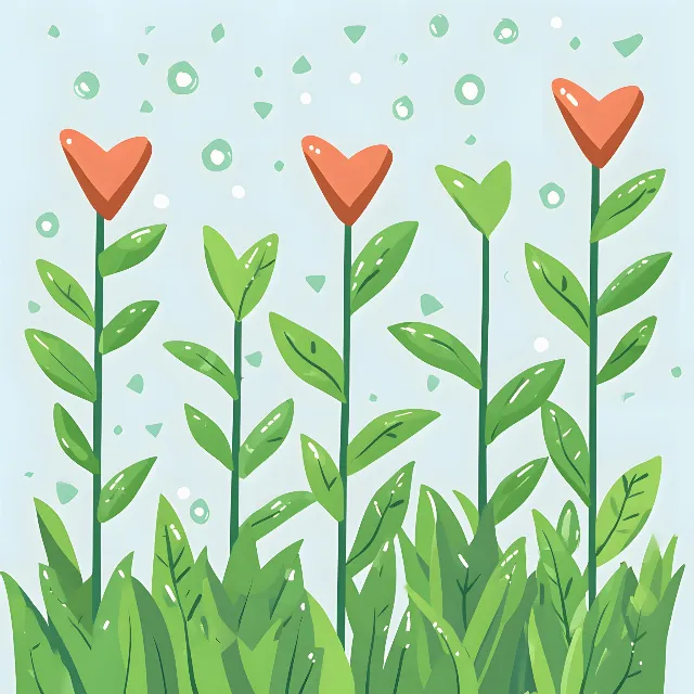 Plant stem, Heart, Clip art, Graphics, Child art