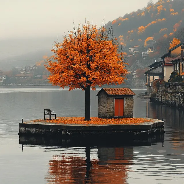 Water, Orange, Reflection, Lake, Autumn, Morning, River, Loch, Reservoir, Lake District, Evening