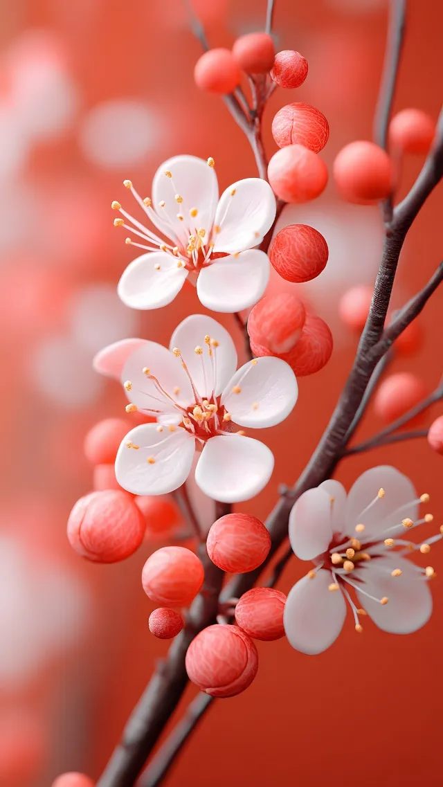 Flower, Red, Branch, Petal, Pink, Spring, Twig, Blossom, Macro photography, Prunus, Rose family, Cherry blossom, Geraniums, Cornales