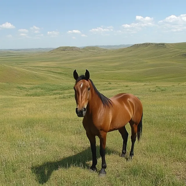 Horse, Grass, Grassland, Ecoregion, Pasture, Plain, Sorrel, Prairie, Steppe, Meadow, Mustang, Field, Ranch, Terrestrial animal, Working animal, Livestock, Stallion, Mane, Mare, Wildlife