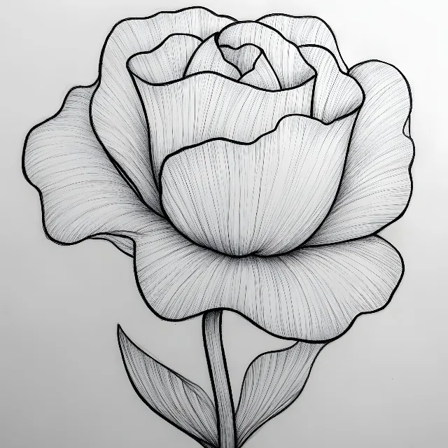 White, Drawing, Line art, Sketch, Petal, Black and white, Garden roses, Illustration, Monochrome, Rose family, Design, Floribunda, Rose, Coloring book, Graphics, Child art