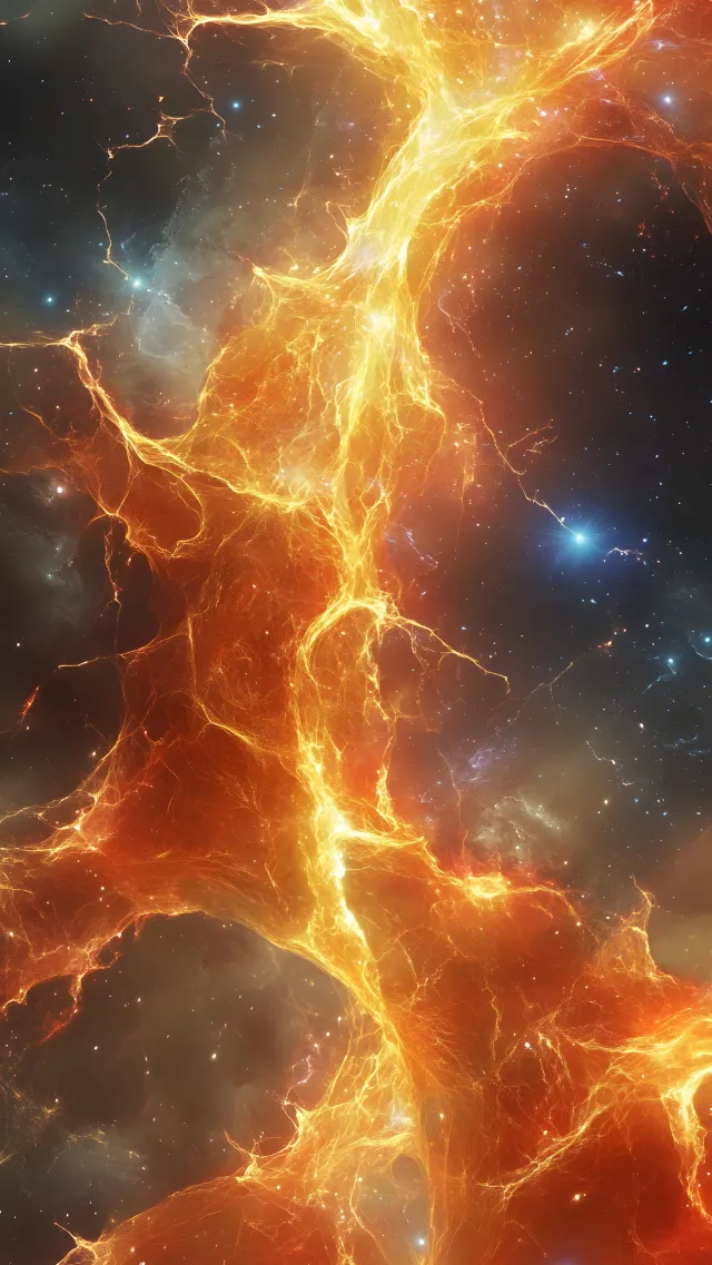 Orange, Night, Universe, Astronomical object, Outer space, Heat, Astronomy, Star, Graphics, Nebula, Fire, Flame, Science