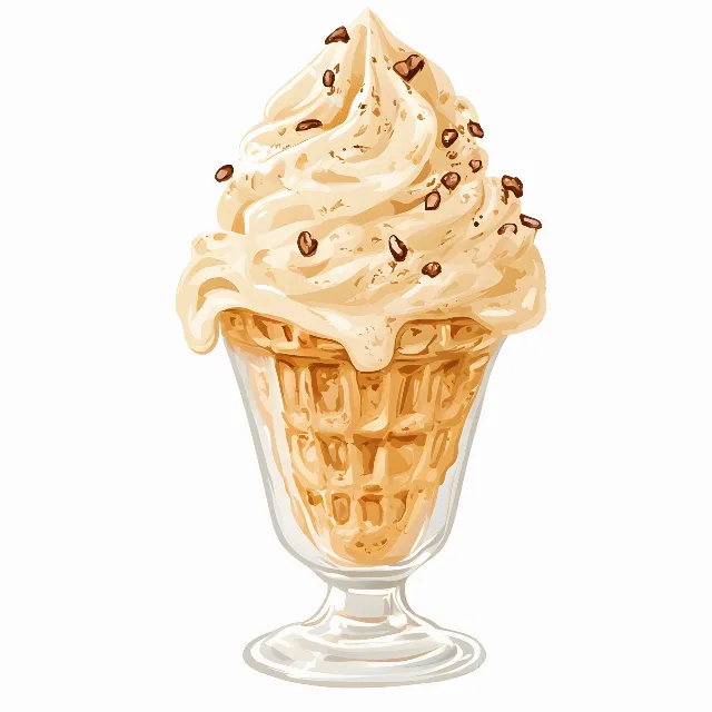 Ice cream cone, Ice cream, Dessert, Food, Frozen dessert, Cream, Gelato, Dairy product, Soft serve, Battered ice cream, Junk food, Cone, Soy ice cream, Melting, Fast food, Waffle, Sundae, Wafer