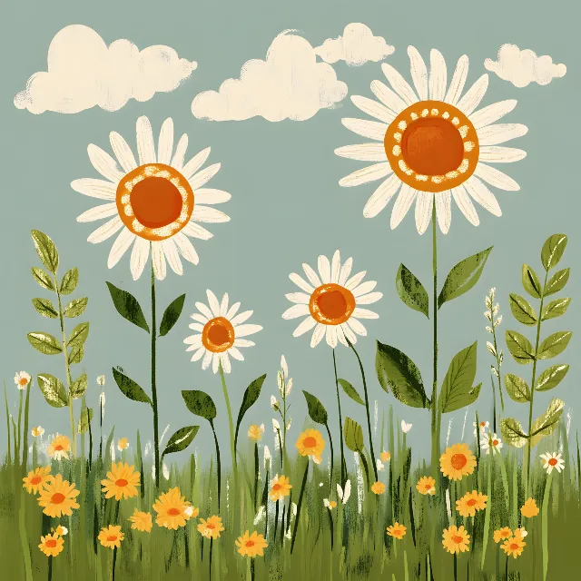 Flower, Yellow, Petal, Flowering plant, Wildflower, Daisy family, Plant stem, Pedicel, Paint, Chamomile, Bellis, Common daisy, Roman chamomile, Cut flowers, Sunflowers, Floral design, Art Paint, Marguerite daisy, Common sunflower, Forb