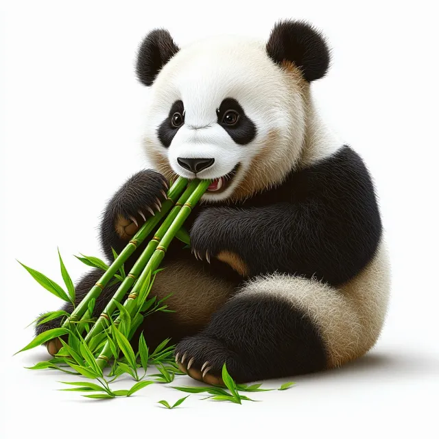 Giant panda, Snout, Bamboo, Toy, Terrestrial animal, Animal Figure, Bear