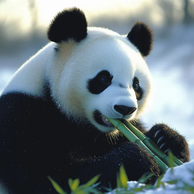 Giant panda, Vertebrate, Snout, Wildlife, Terrestrial animal, Carnivores, Fur, Close-up, Nature reserve, Bear, Zoo