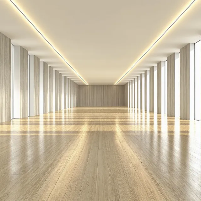 Flooring, Wood, Floor, Wood flooring, Ceiling, Composite material, Hardwood, Wood stain, Plank, Silver, Building material, Symmetry, Column, Cleanliness, Laminate flooring, Tile Flooring, Design, Varnish, Plywood, Shadow