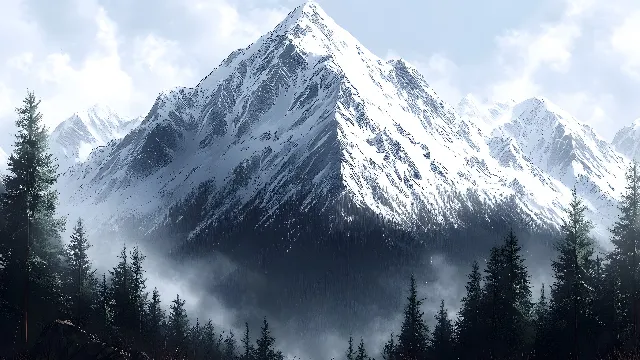 Mountain, Mountainous landforms, Snow, Mountain range, Winter, Cloud, atmospheric phenomenon, Hill, Glacial landform, Wilderness, Highland, Ridge, Summit, Hill station, Alps, Forest, Freezing, geological phenomenon, Glacier, Valley